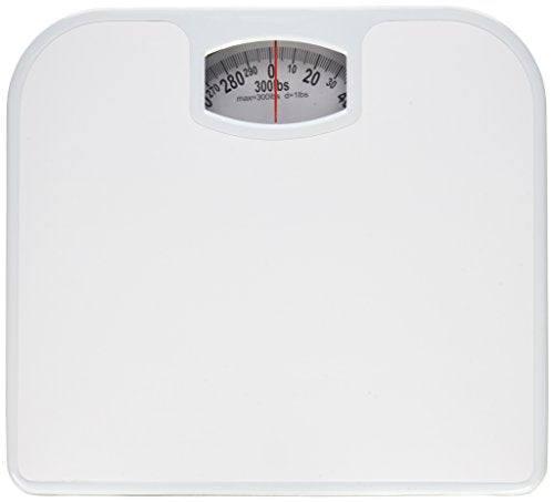 AquaPlumb Heavy Duty Steel Analog Bathroom Scale, White