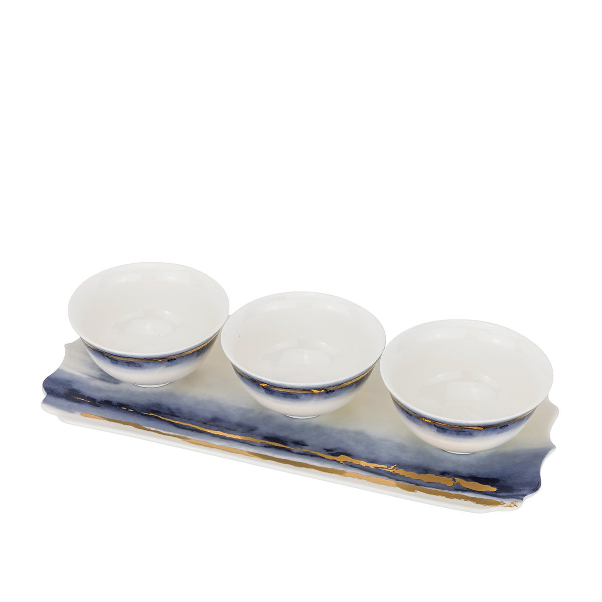 Joseph Sedgh Dip Serving Tray with 3 Bowls