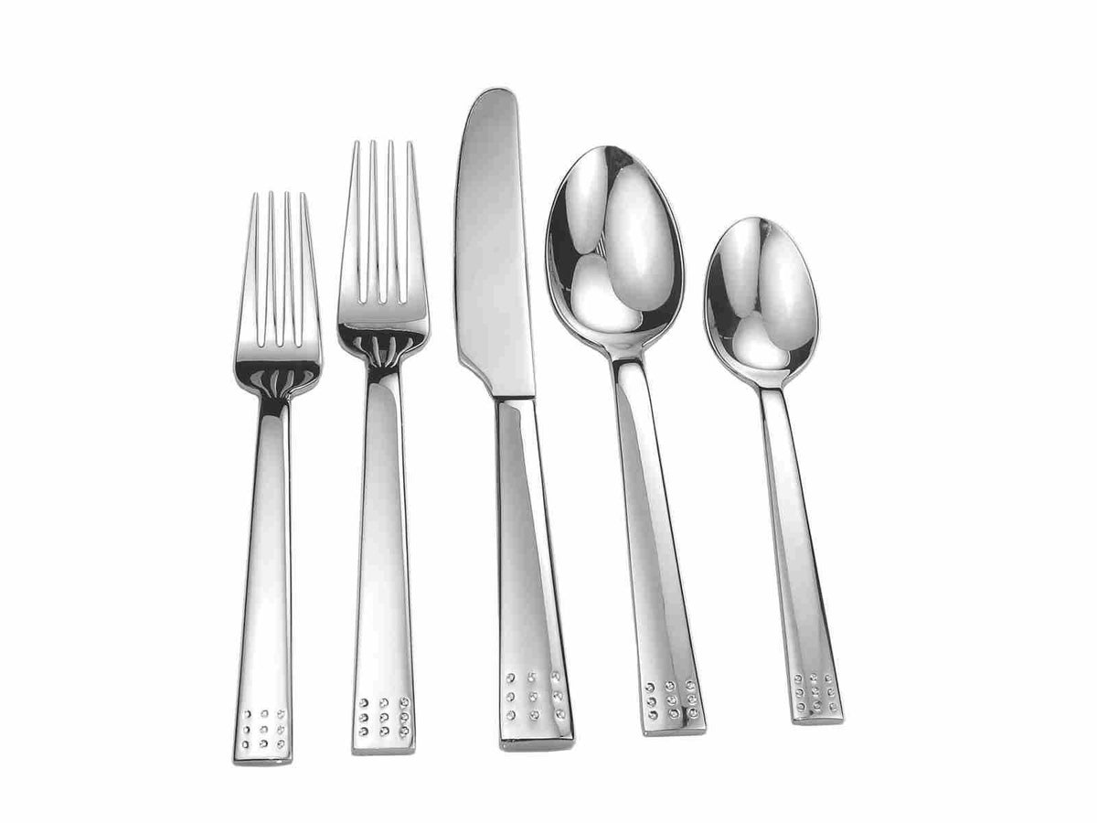 David Shaw Dots Mirror, 18/10 SS Flatware 20 Pc Set