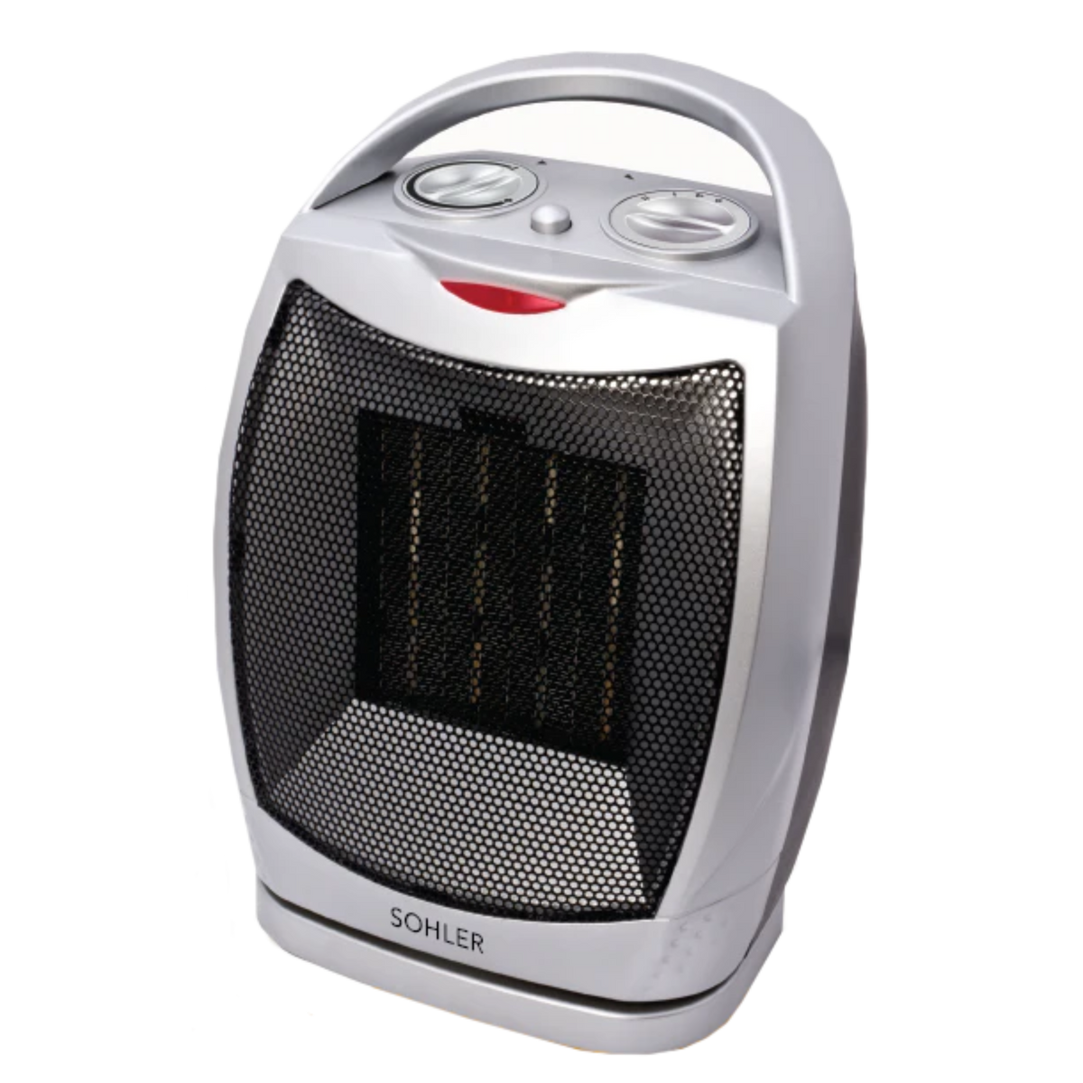 Sohler Compact Ceramic Oscillating Heater, Silver, 11"