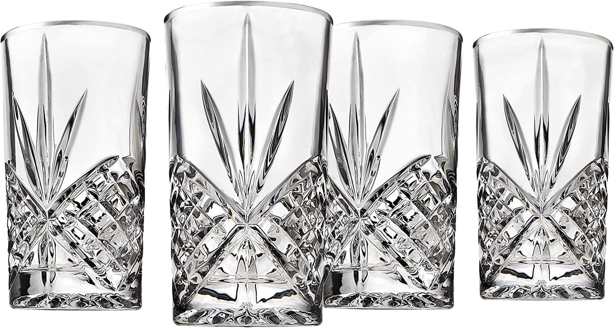Dublin Crystal Highball Glasses, Set of 4 (Platinum)
