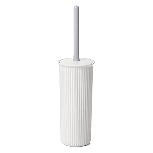 Superio Toilet Bowl Brush and Holder, White Smoke