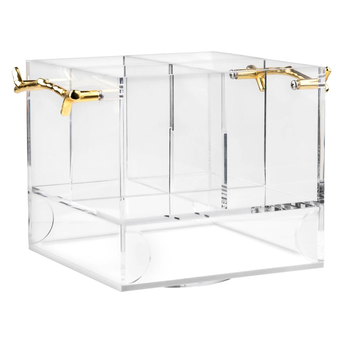Waterdale Silverware Caddy - Square with Gold Twig Handles