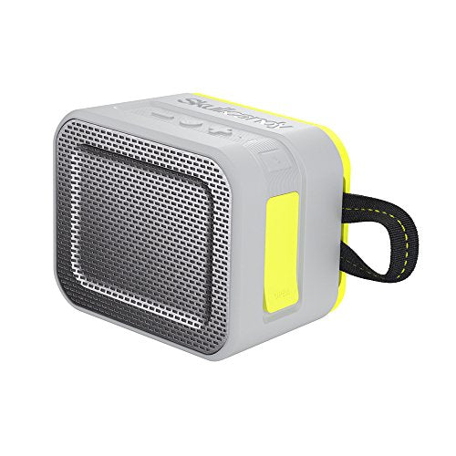 Skullcandy SCS7PCW-J583 Barricade Bluetooth Wireless Portable Speaker, Gray/Hot Lime - Waterproof and Buoyant, Impact Resistant, 8-Hour Battery Life, 33' Wireless Range with Microphone