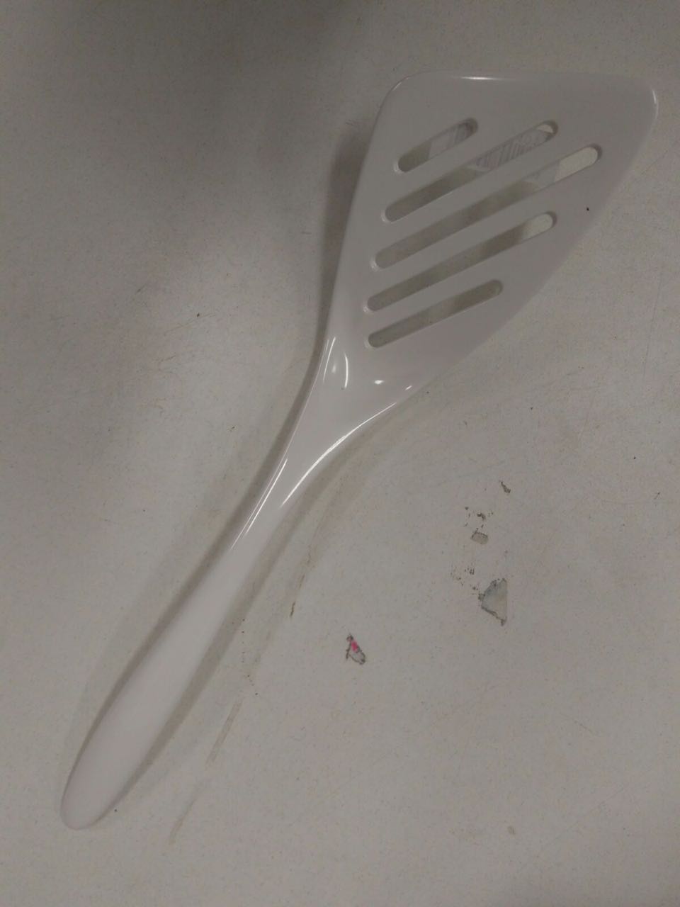 Gourmac 3541WH 12.5" Melamine Slotted Turner, White