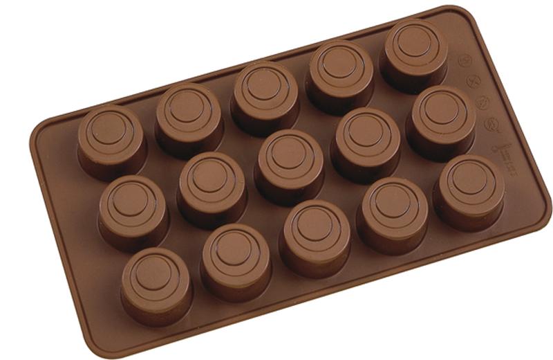 Kadra Cool Silicone High Round Chocolate Mold, Brown