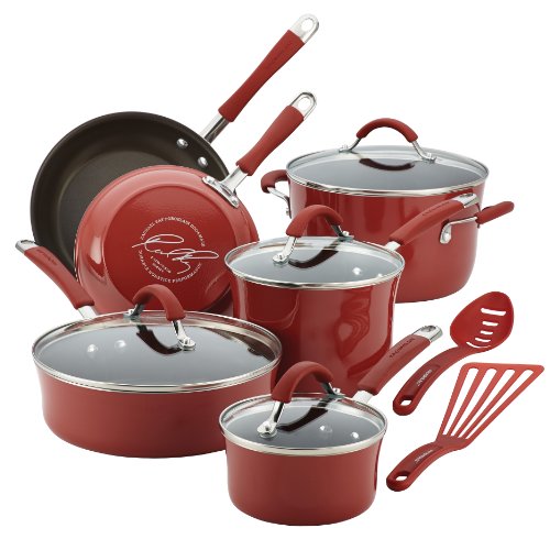 Rachael Ray Cucina 12 Piece Hard Porcelain Enamel Nonstick Cookware Set - Assorted Colors