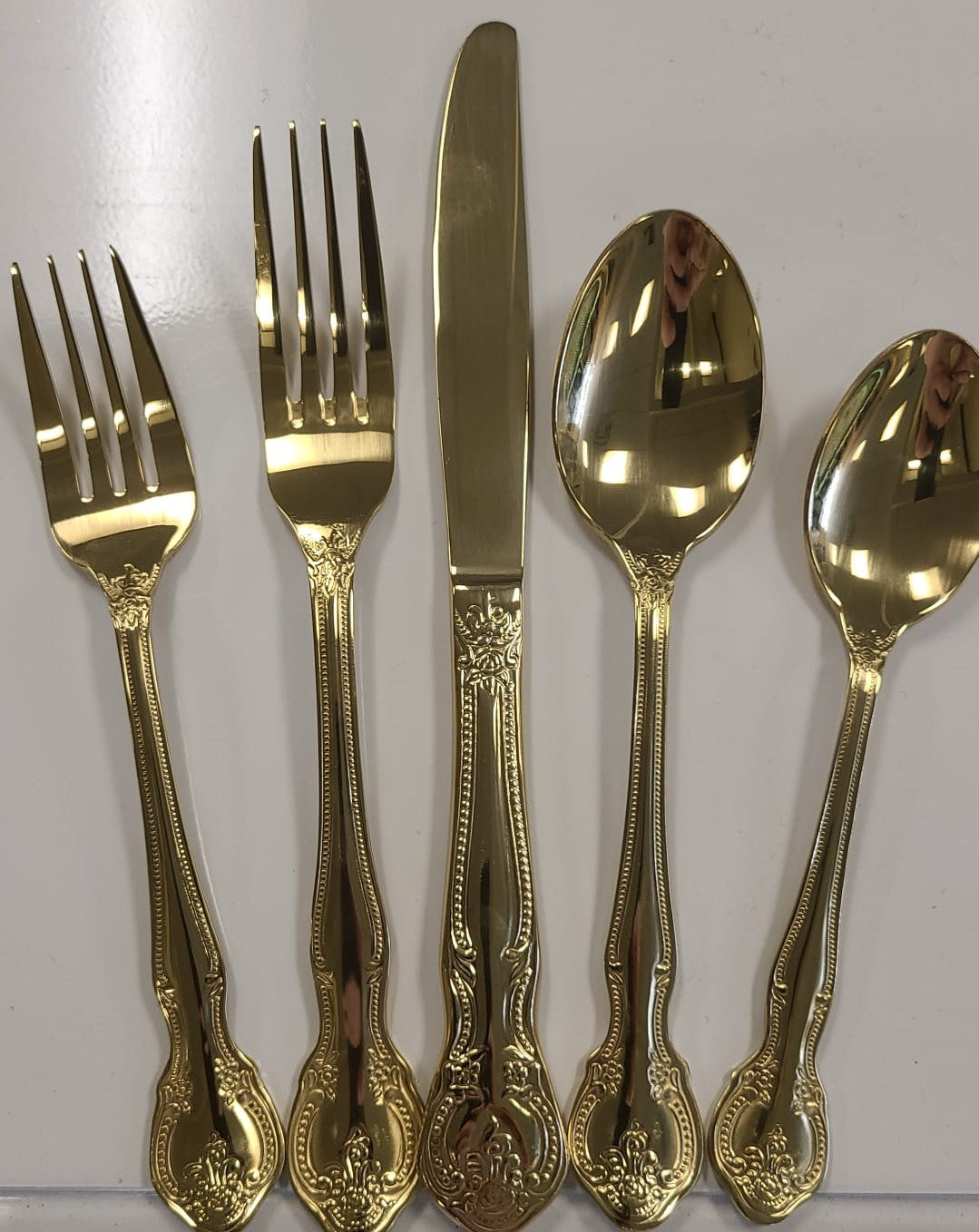 St James Baroque All Gold 45 Piece Flatware Set