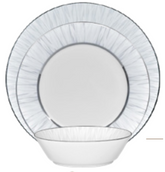 Noritake Glacier Platinum 16 Piece Fine Porcelain China Dinnerware Set With Accent Plate, Service for 4