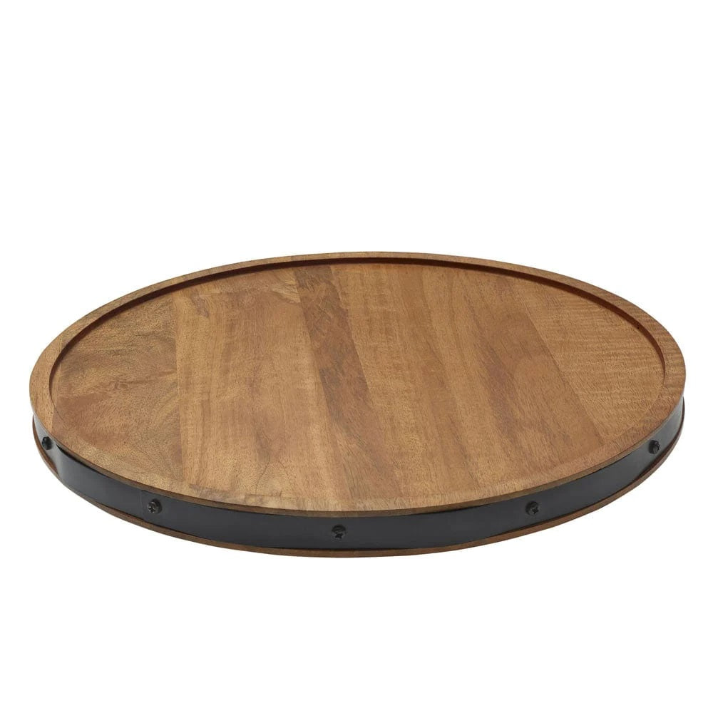 Towle Living Mango Wood Lazy Susan Serve Tray, 14"