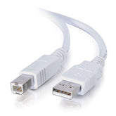 C2G - USB 2.0 Cable, A Male to B Male for Printers/Scanners, 6.6 Feet, White