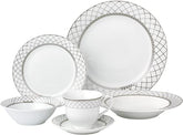 Lorren Home Trends Verona 24 Piece Porcelain Dinnerware Set, Service for 4