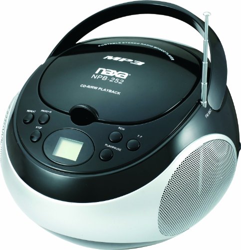 NAXA NPB-252 Electronics Portable Boombox MP3/CD Player - Assorted Colors