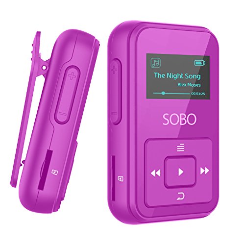 SamVix Sobo 8GB Mp3 Player, Purple - Supports up to 64GB SD Micro SD Card Slot NO radio Voice recorder