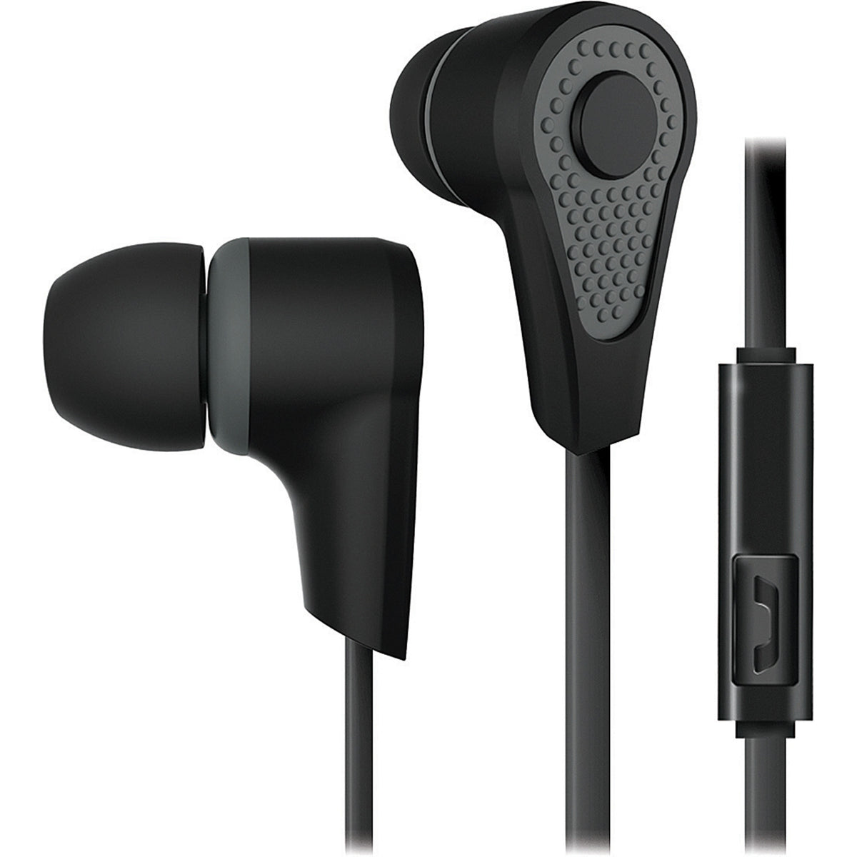 Coby CVE143BK Tangle-Free Stereo Earbuds Earphones with Built in Microphone, Black