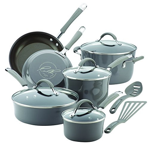 Rachael Ray Cucina 12 Piece Hard Porcelain Enamel Nonstick Cookware Set - Assorted Colors