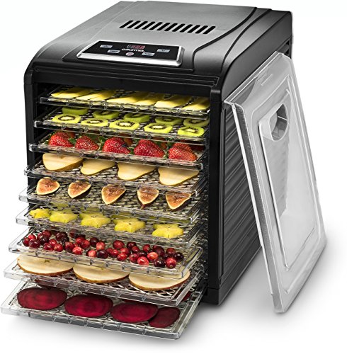 Gourmia GFD1950 Premium Electric Food Dehydrator Machine, 9 Drying Trays, Digital Timer and Temperature Control, Perfect for Beef Jerky, Fruit Leather, Black