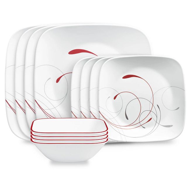 Corelle Splendor Square 12-piece Dinnerware Set, Service for