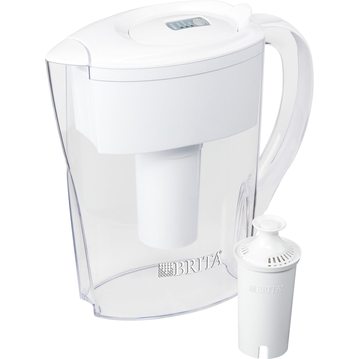 Brita 35566 Space Saver Water Filtration Pitcher, 6 Cup, 48oz, Includes 1 Filter