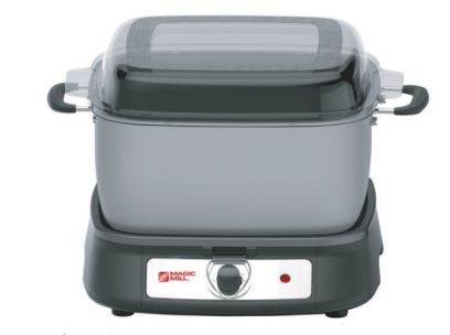 MAGIC MILL 6 QT RED SLOW COOKER WITH COVER KNOB AND COOL TOUCH