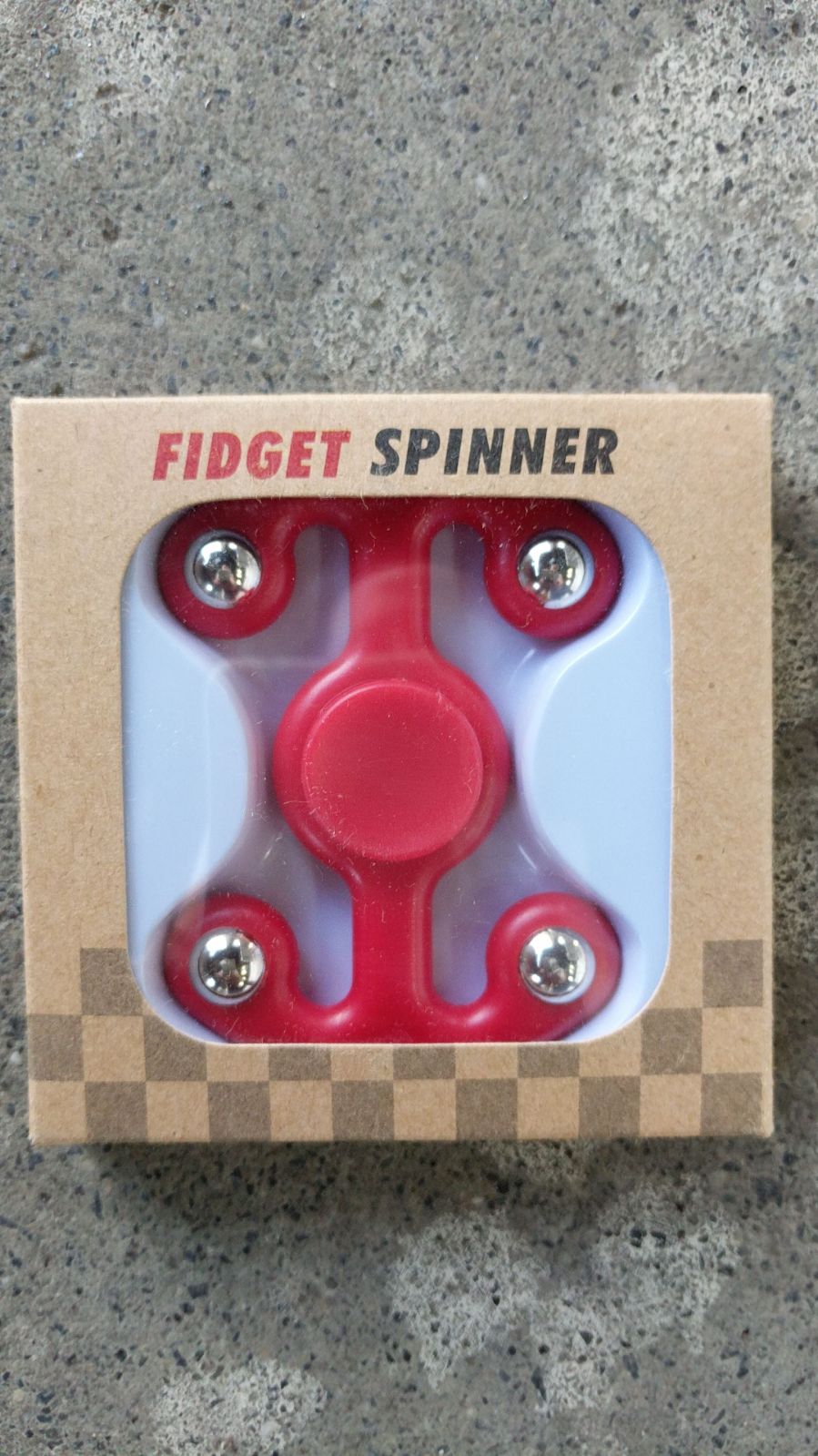 4 Sided Fidgit Fidget Spinner, Red