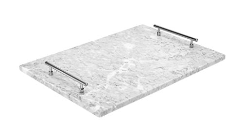 Miko Marble Serving Tray, Small Challah Board with Handles