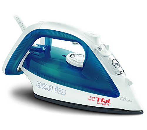 T-fal FV4017 1700W Ultraglide NonStick and Scratch Resistant Durilium Ceramic Soleplate Steam Iron with Anti-Drip and Auto-off System, Blue