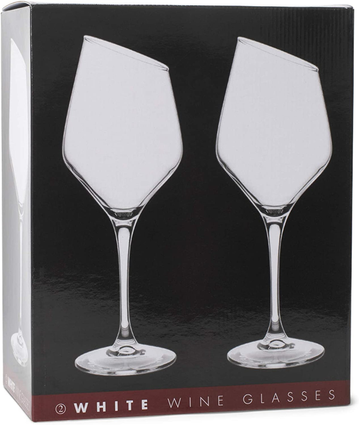 Cork Pops Clear Glass Cascata Wine Glass, Angled for Enhanced Experience, Set of 2