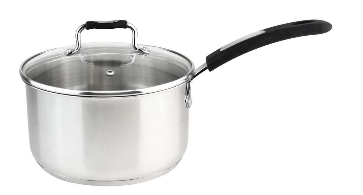 Millvado 1.7 Qt Stainless Steel Saucepan - Black Handle