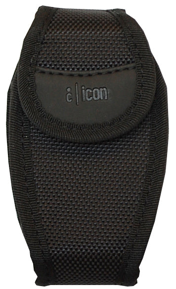 ICON HORIZONTAL SLIM PHONE CASE(BLACK W/ PINK STITCH)