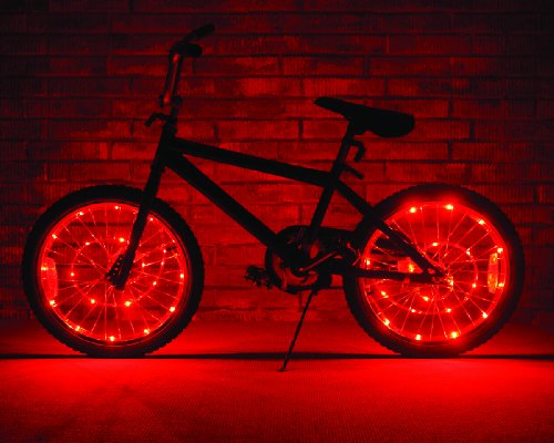 Wheel Brightz LED Bicycle Bike Wheel Light, Red - Requires 3 AA batteries (not included)