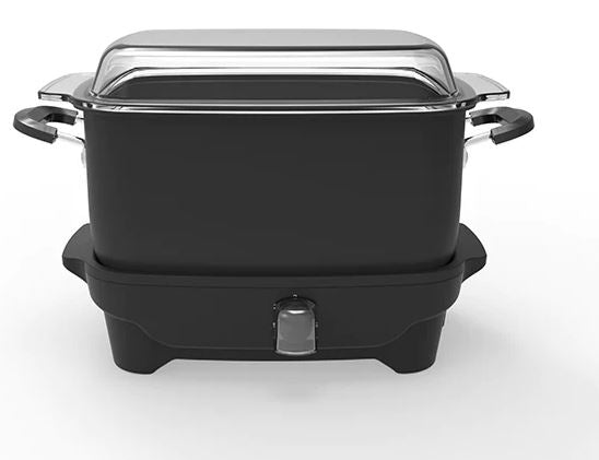 Magic Mill Slow Cooker With Flat Glass Cover Black Pot With ETL Approved, Assorted Sizes