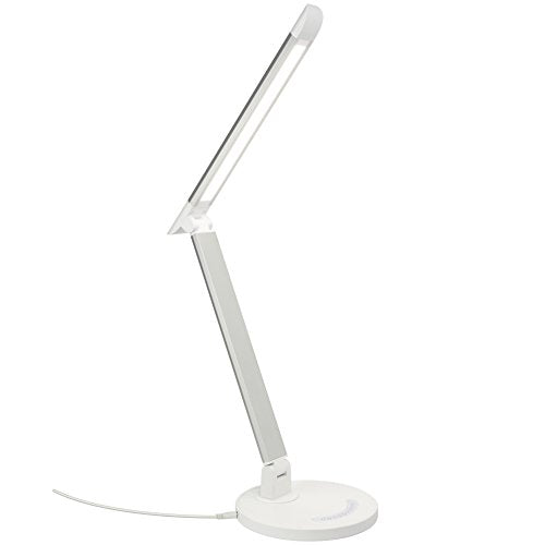 Sunlite DESK/12W/SILVER/40K LED Desk Lamps with USB 7 Dimming Modes Flexible Arm Silver/White Coating