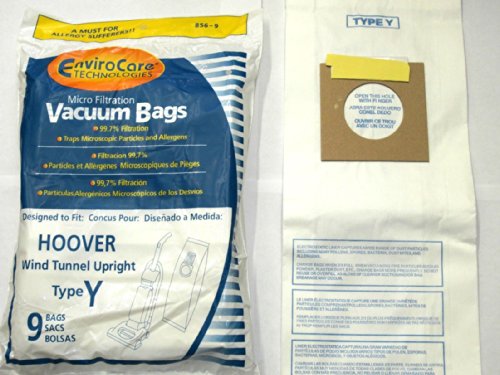 Envirocare Micro Filtration Replacement Vacuum Bags for Hoover Type Y, 9 Pack VACBAG TYPEY