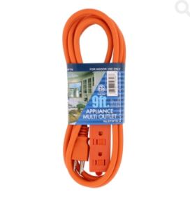 Bright-Way Tri-Tap Outlet 9 ft. Outdoor Cord