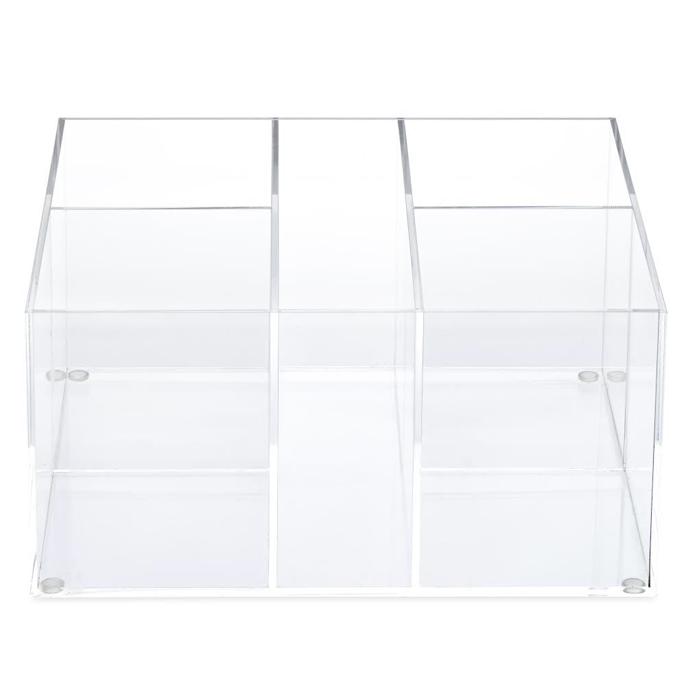 Lucite by Design CC774 Premium Lucite Cutlery Flatware Napkin Caddy Holder with 5 Compartments (7” X 7.5” X 4”)