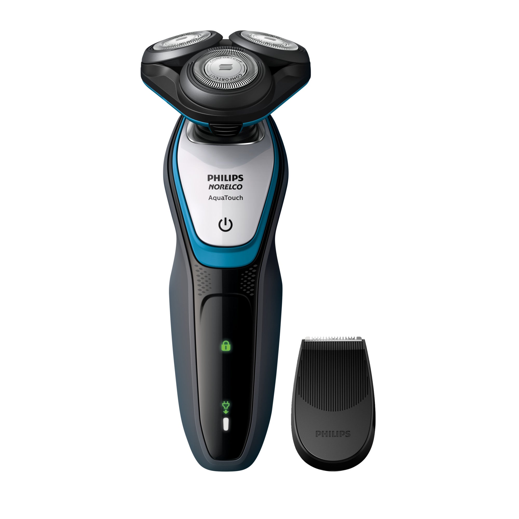 Philips Norelco Aquatouch, Rechargeable Wet ＆ Dry Shaver with Click-On  Precision Trimmer, S5767/87
