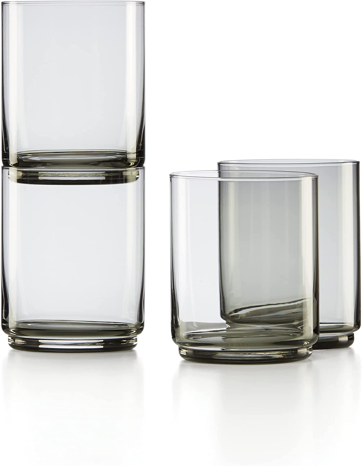 Lenox Tuscany Classics Stackable 4 Piece Tall Glass Set, Smoke