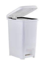 Slim Pedal Trash Can, White