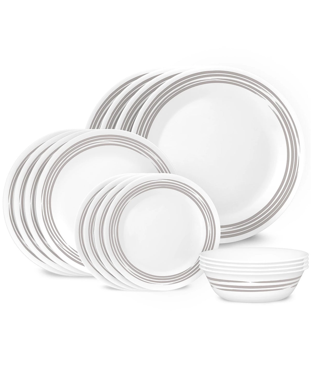 Corelle Brushed Silver 16 Piece Dinnerware Set