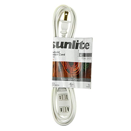 Sunlite 6-Foot Household Extension Cord, White