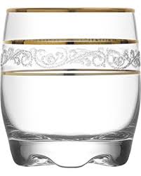 LAV Sultan Adora 9.75 Oz Tumblers with Gold Decoration, Set of 6