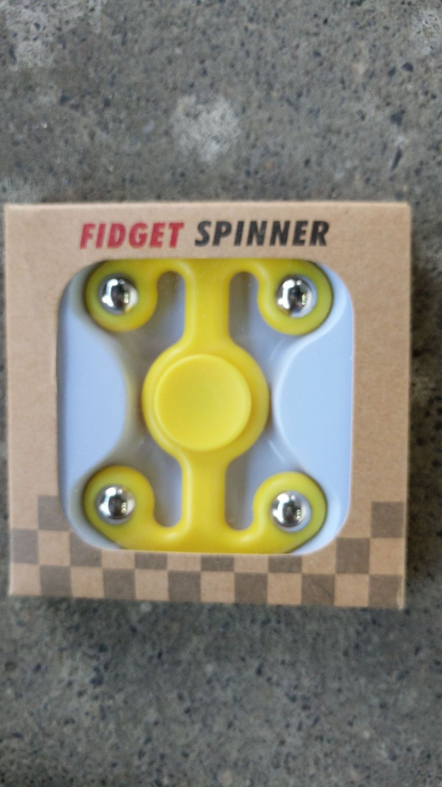 4 Sided Fidgit Fidget Spinner, Yellow