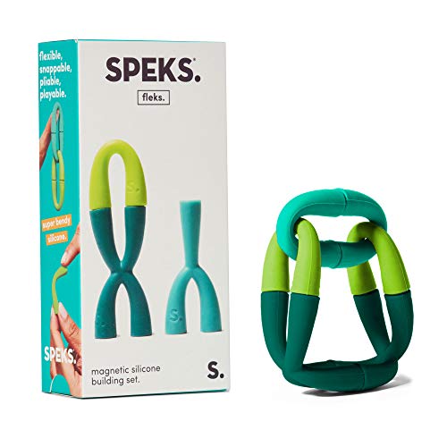 Speks Fleks Magnetic Silicone 8-Piece Building Set Fun Desk Toy for Adults, Green