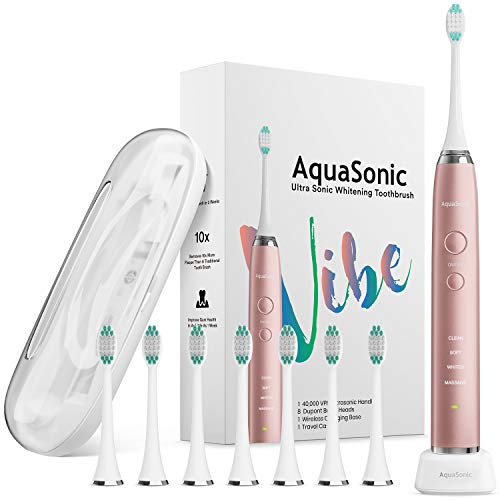 AquaSonic VIBE Series Ultra Whitening Pink Electric Toothbrush