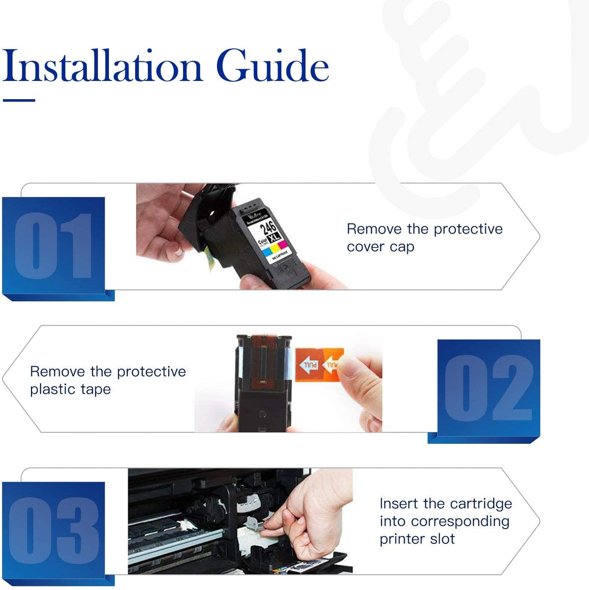 1 Pack Generic PG246XL Remanufactured Ink Cartridge for Canon Printer, Color