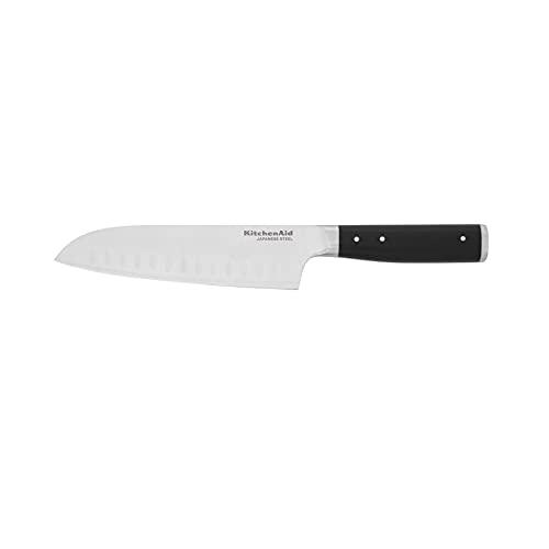 KitchenAid Gourmet Forged Santoku Knife, 7-Inch, Black