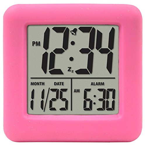 LA CROSSE Soft Cube LCD Alarm Clock (Pink)