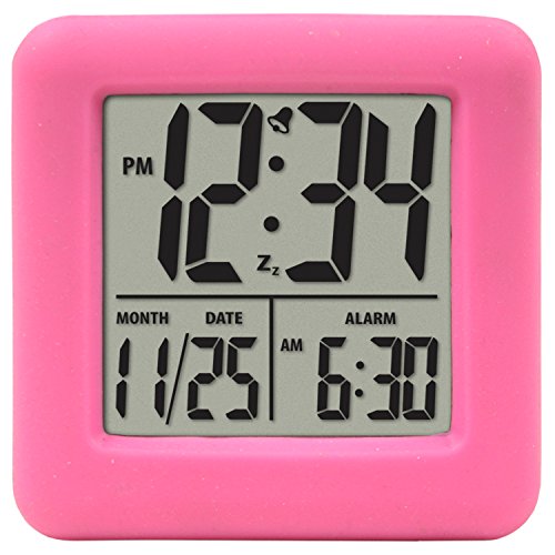 LA CROSSE  Soft Cube LCD  Alarm Clock (Pink)