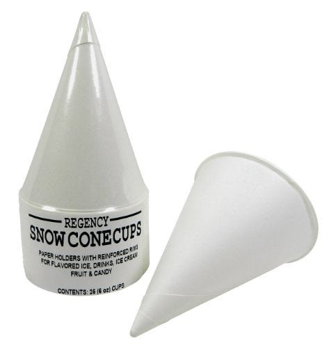 Regency Snow Cone Cups 25 Pack - White